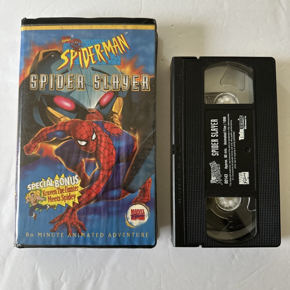 Spider-Man The Animated Series Spider Slayer VHS 1997 VCR Tape Clamshell Rare